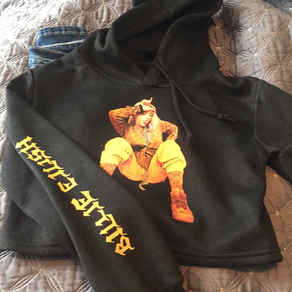 Billie Ellish Cropped hooded sweatshirt